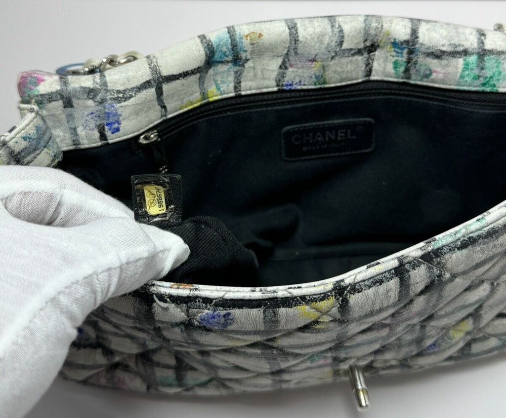 CHANEL  Calfskin Hand - Painted Graffiti Flap Bag #9