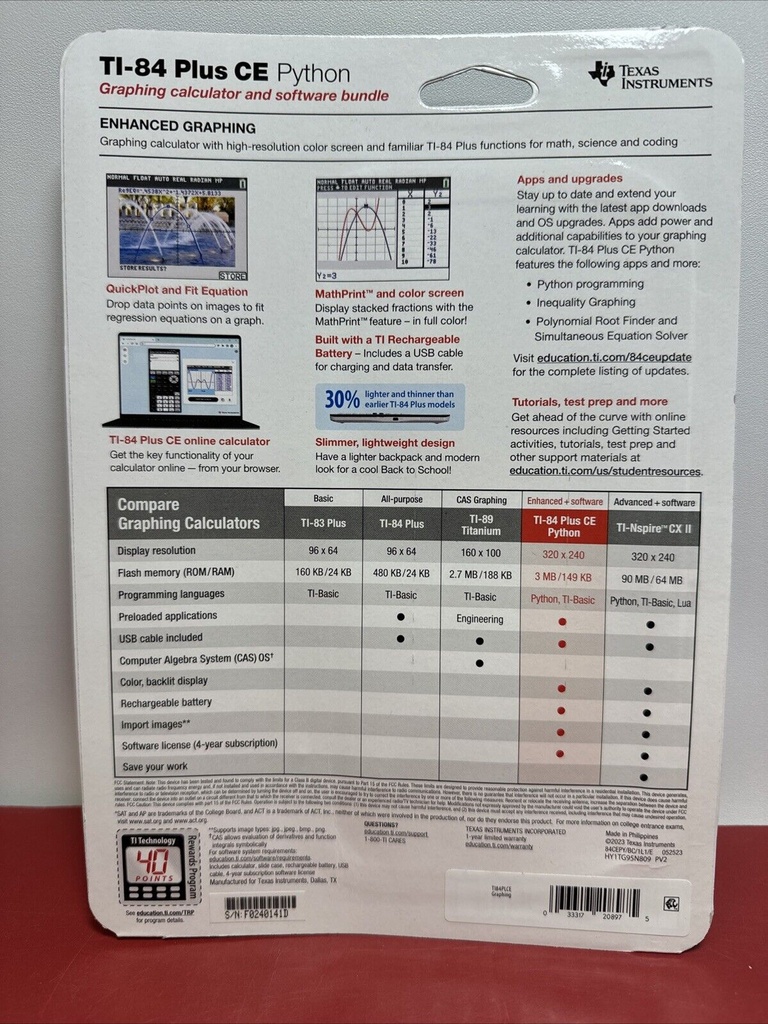 Texas Instruments TI-84 Plus CE Python Graphing Calculator Plus Software Black #1