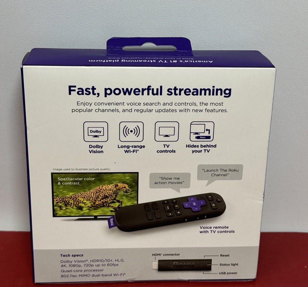 Roku Streaming Stick 4K/HDR/Dolby Roku Voice Remote and TV Controls #1