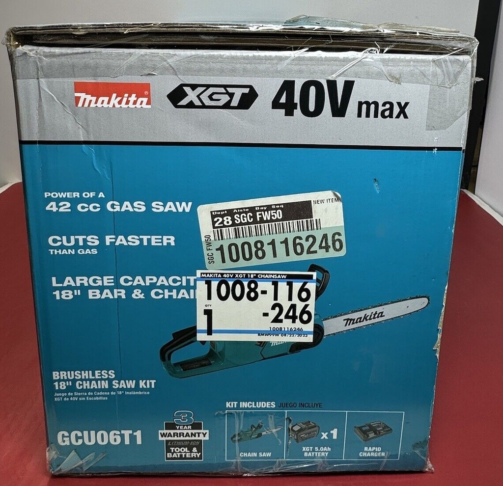 Brand New Makita 40V max XGT 18 Inch Chainsaw (GCU06T1) #2