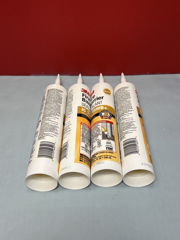 4 x 3M IC15WB Fire Barrier Sealant - 10.1oz Caulk gun ready - Brand New 4 Tubes #3