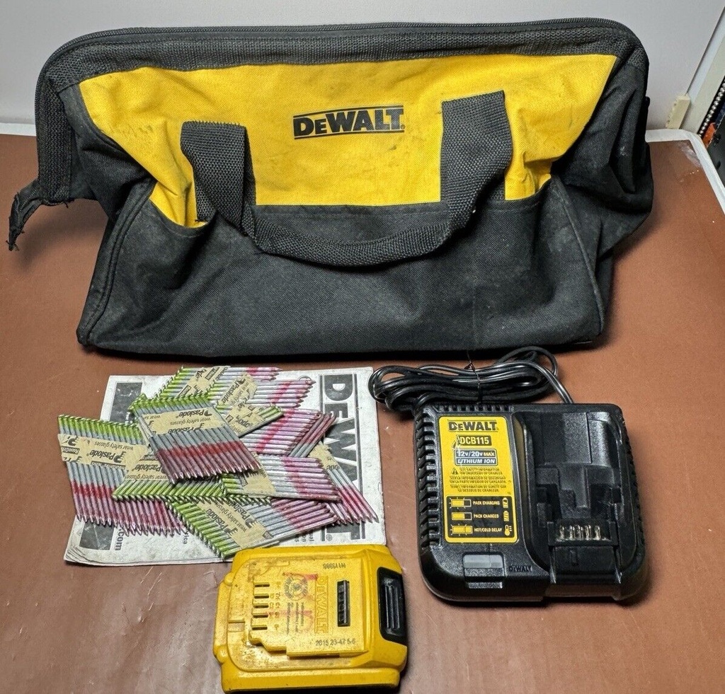 DEWALT DCN21PL 20V 21-Degree Cordless Framing Nailer Gun w/ battery charger #6