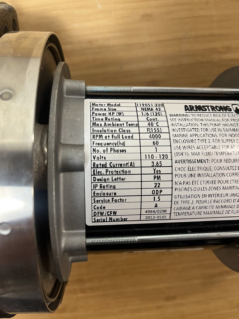 Armstrong 119381-113 R40-45DI Compass Circulating Pump Design Envelope Duct Iron #4