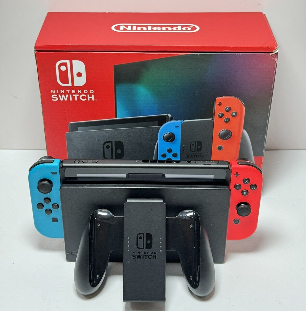 Nintendo Switch Neon Blue Red Joy-Con (HAC-001-01) Video Game Console #7