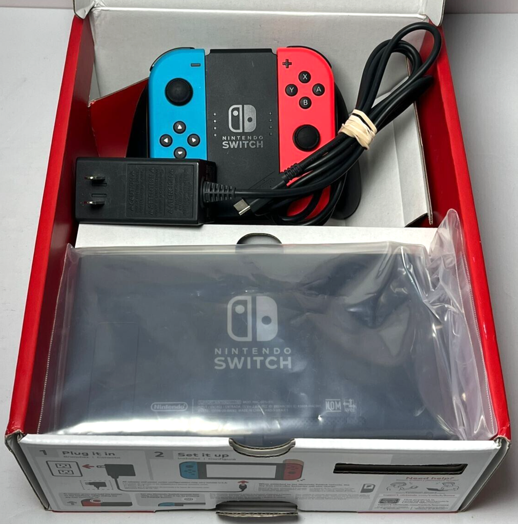 Nintendo Switch Neon Blue Red Joy-Con (HAC-001-01) Video Game Console #10