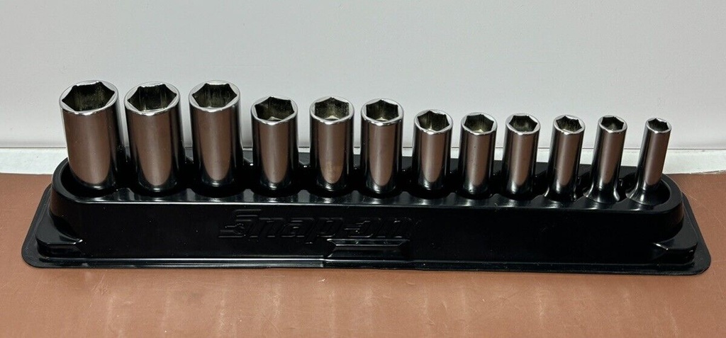 Snap On 12 pc 3/8" Drive 6-Point Metric Flank Drive Deep Socket Set - 212SFSMY #2