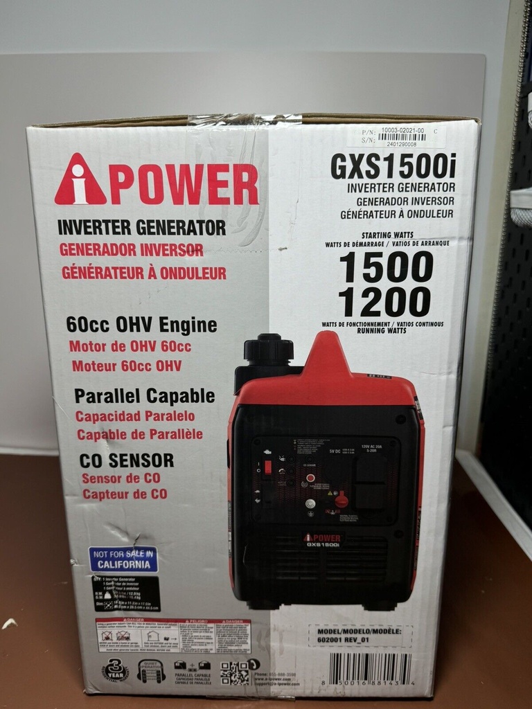 New A-iPower GXS1500i 1500-Watt Recoil Start Gasoline Light Inverter Generator #3