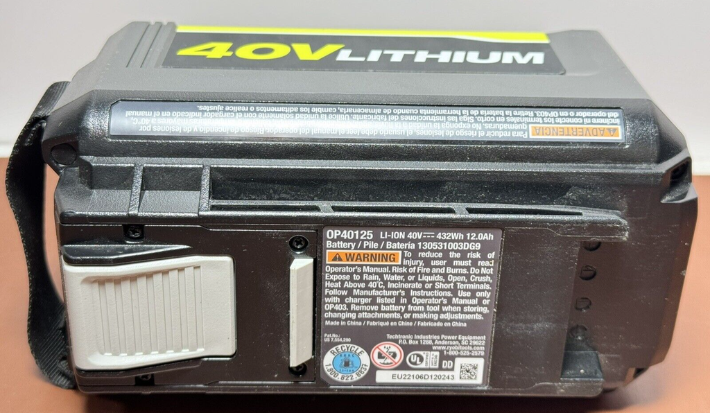 RYOBI OP40125 40v 12Ah Lithium-Ion Battery (BATTERY ONLY ) - Open Box/Never Used #5