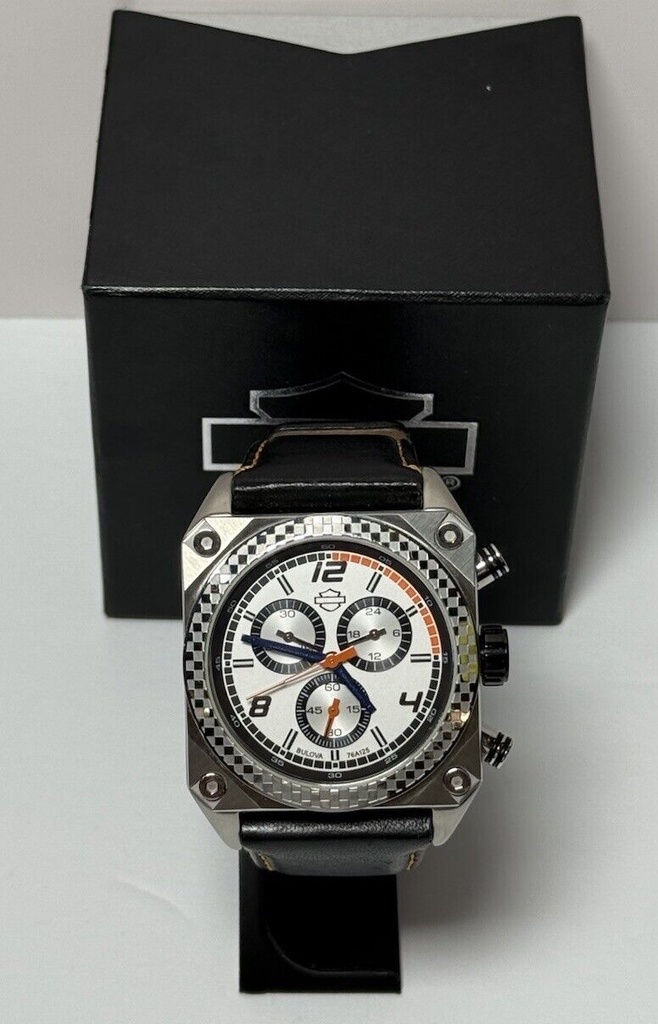 Harley Davidson Bulova 76A125 Stainless St Chronograph 43mm- Excellent condition #12