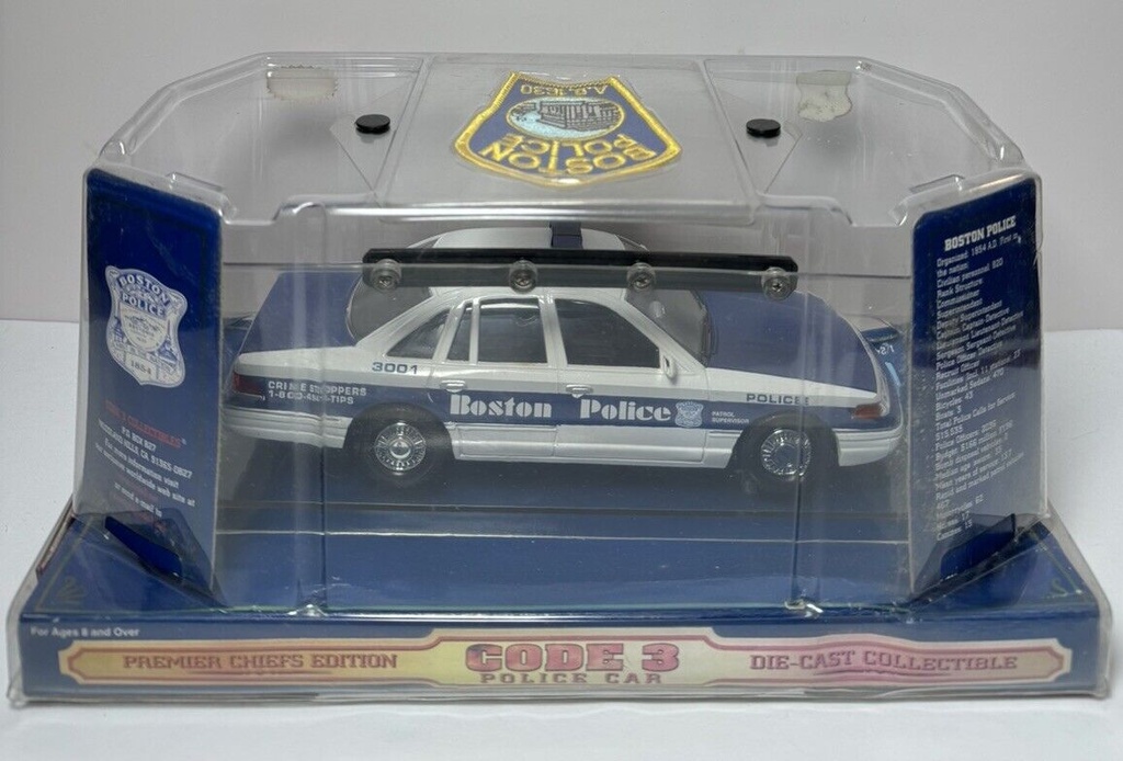 Code 3 Boston Police Premier Chiefs Edition Ford Crown Victoria Police Car #1