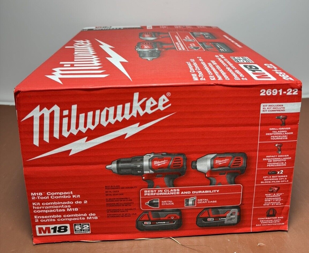 Milwaukee M18 18V Li-Ion Cordless Drill Driver Combo Kit (2691-22) #2