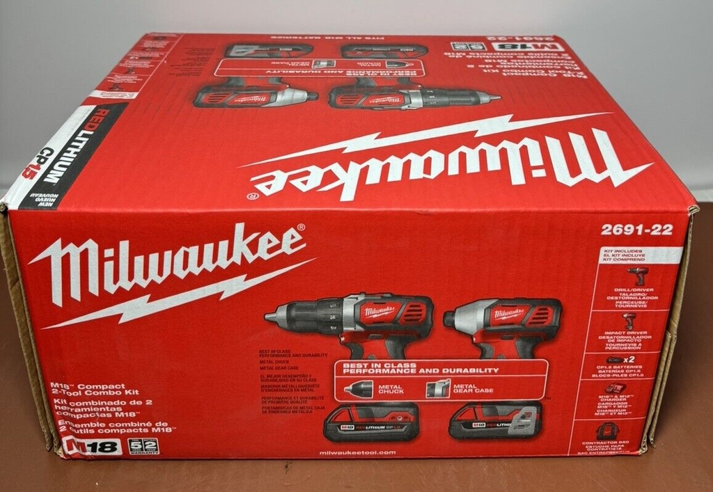 Milwaukee M18 18V Li-Ion Cordless Drill Driver Combo Kit (2691-22) #3