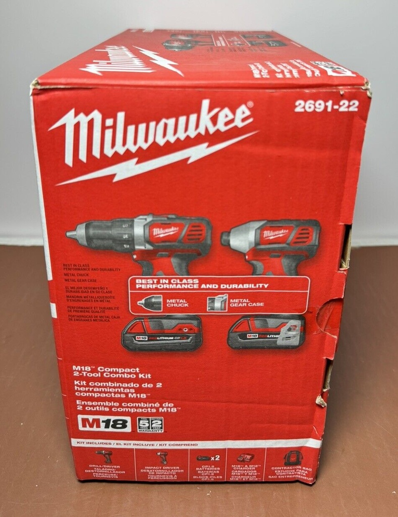 Milwaukee M18 18V Li-Ion Cordless Drill Driver Combo Kit (2691-22) #4