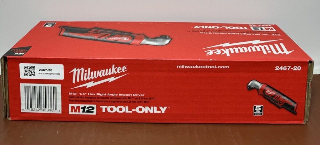 Milwaukee 2467-20 M12 1/4in Hex Right Angle Impact Driver (Tool only) #2