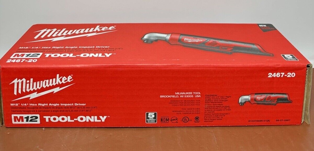 Milwaukee 2467-20 M12 1/4in Hex Right Angle Impact Driver (Tool only) #3