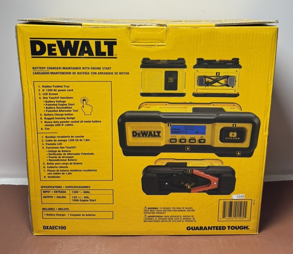 DeWalt DXAEC100 Battery Charger/Maintainer w 100A Engine Start #1