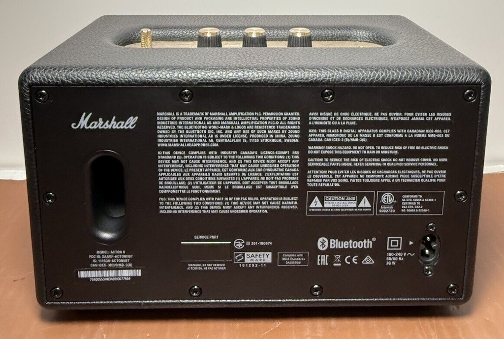 Marshall Acton II Bluetooth Speaker - Black (Corded Power) #1