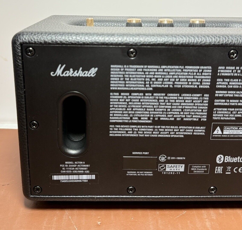 Marshall Acton II Bluetooth Speaker - Black (Corded Power) #3