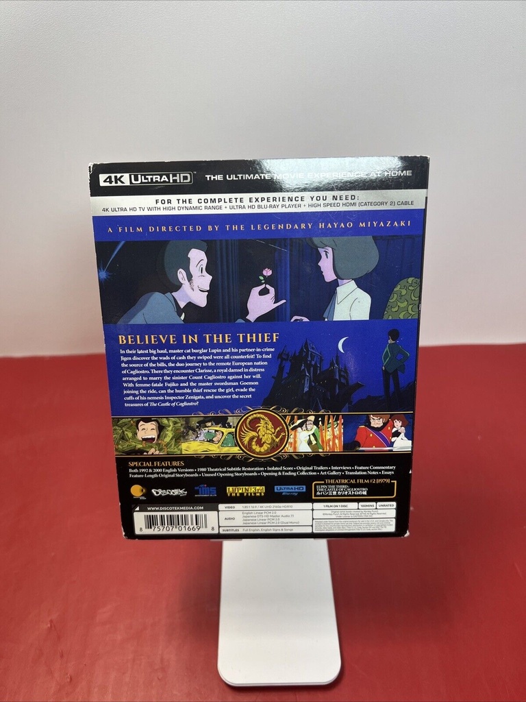 Lupin The Third: The Castle of Cagliostro 4k UHD Collector's Edition Like New #1