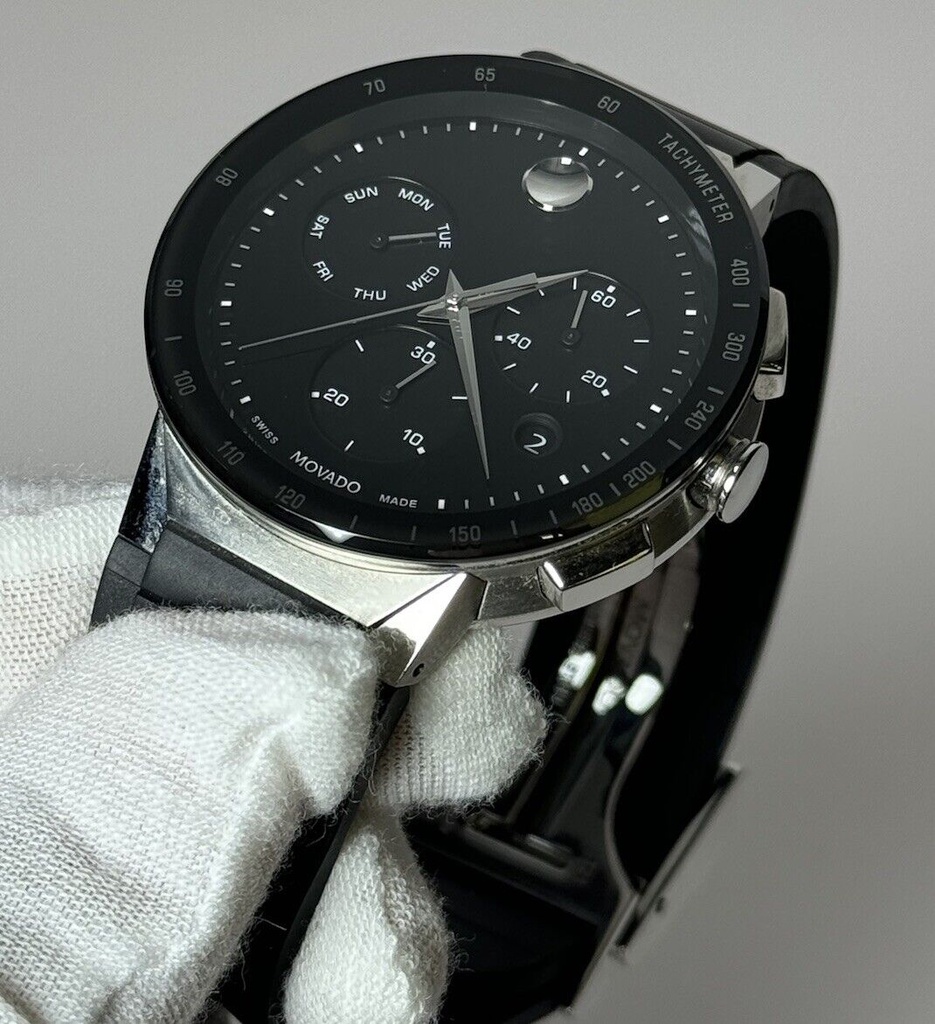 Movado Sapphire Chronograph 43mm Black Dial Quartz  11.1.14.1486 #4