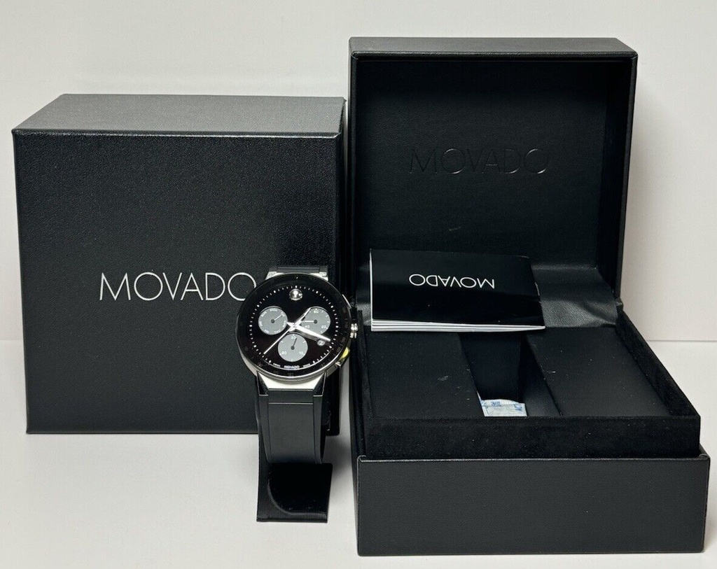 Movado Sapphire Chronograph 43mm Black Dial Quartz  11.1.14.1486 #9