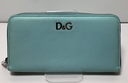 DOLCE & GABBANA Wallet Leather Small Zip Around Clutch Turquoise used