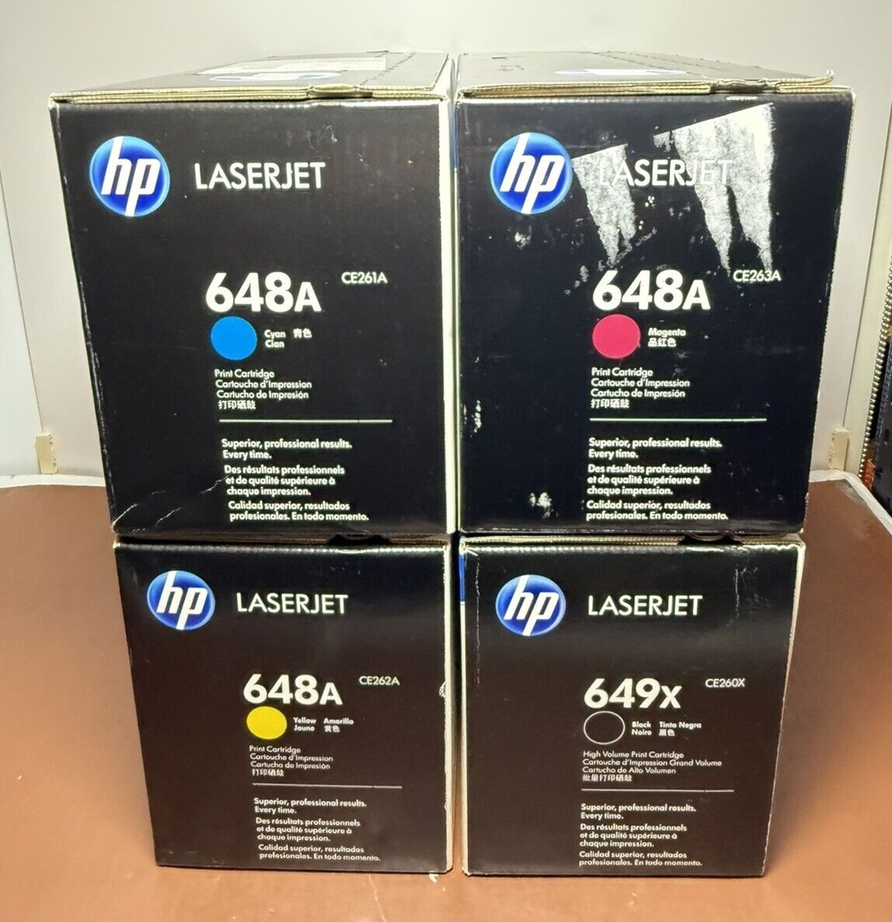 New HP 648A -649X Cyan Magenta Magenta Yellow CE263A CE262A CE261A CE260X #2