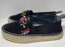 LOUIS VUITTON Black Suede Leather Frontier Embellished Espadrilles Size 37 Eu buy