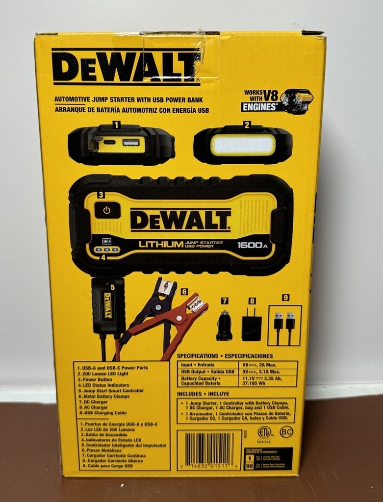 Brand New - DeWalt DXAELJ16 Automotive Jump Starter w/USB Power Bank #1