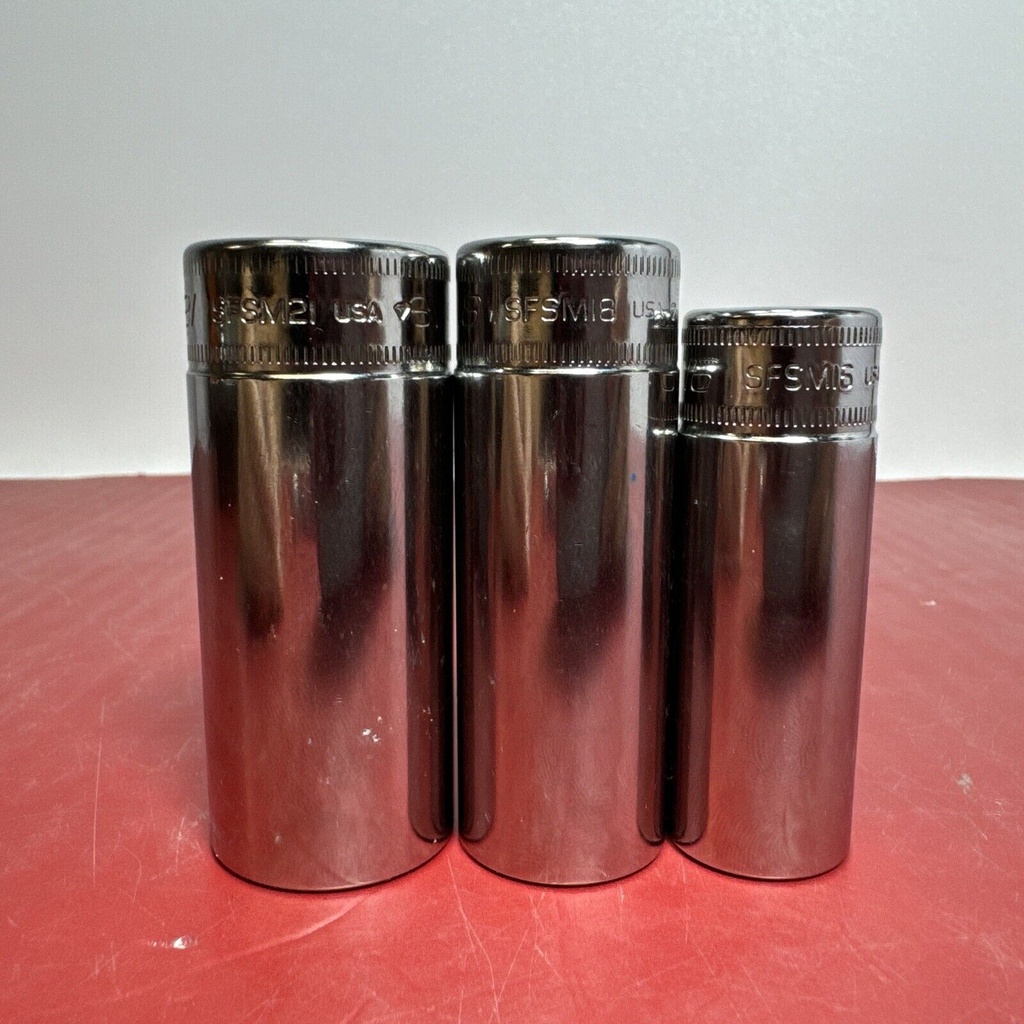 Snap-On SFSM21 18 16 Metric, 16.18.21, 3/8" drive, 6-pt Deep Flank Drive 3 x LOT #1