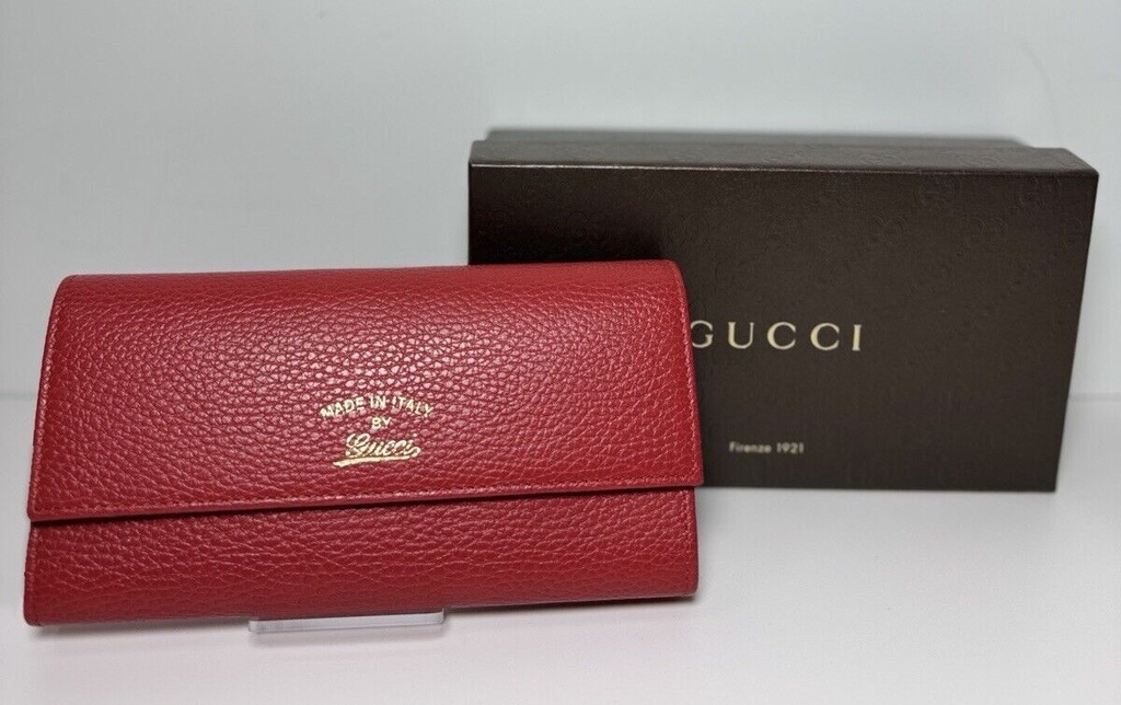 GUCCI Wallet Blossom Continental Leather 354496-2149 Red #7