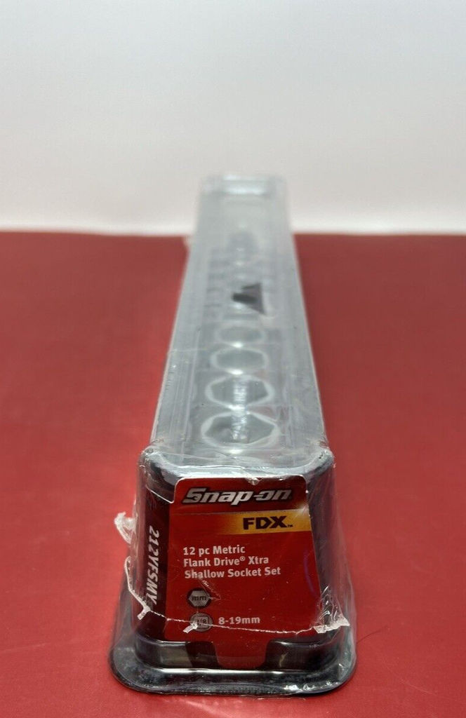 Snap-On 12 pc 3/8" Dr 6-Pt Metric Xtra Shallow Socket Set 8-19mm Sealed 212YFSMY #1