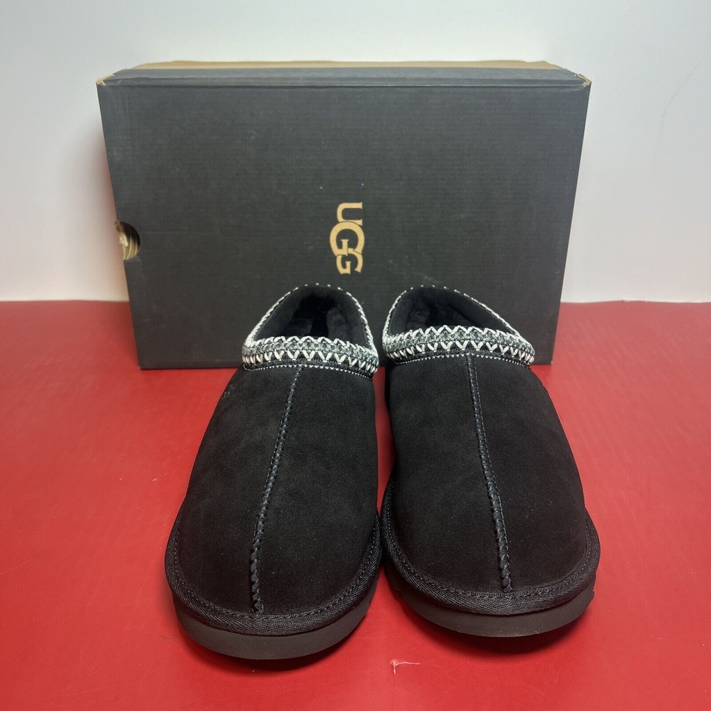 NEW UGG TASMAN SLIPPER BLACK SUEDE SHEEPSKIN WOOL SHOE MEN US 10 UK 9 EU 43 #3