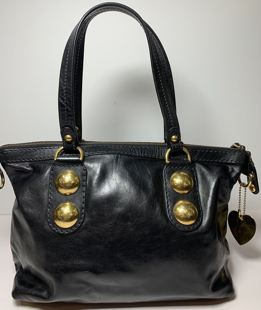 Gucci Black Leather Tote Handbag with gold Hardware #4