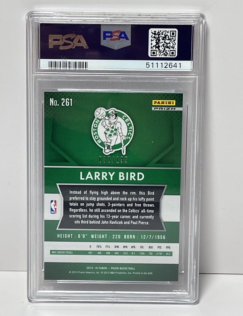 Larry Bird Light Blue PRIZM 2015 Panini Prizm PSA 9 Mint #261 #1