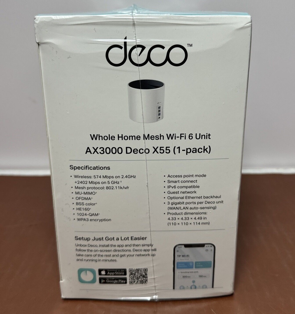 TP-Link Deco X55 Deco AX3000 WiFi 6 Mesh System DECOX55 1PACK #1