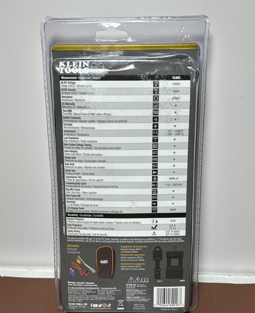 Klein Tools CL800 1000V Digital Clamp Meter Kit w/ AC Auto-Ranging Digital Meter #1