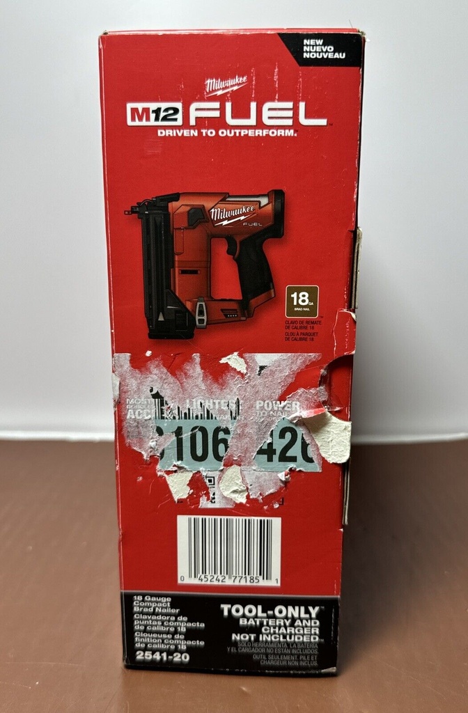 Brand New Milwaukee 2541-20 M12 FUEL 12V 18 Gauge Compact Brad Nailer #2