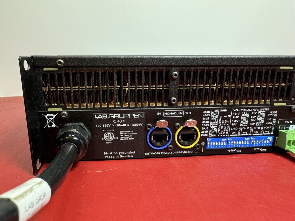 Lab Gruppen C 48:4 4-Channel Power Amplifier NomadLink Network Monitoring Tested #9