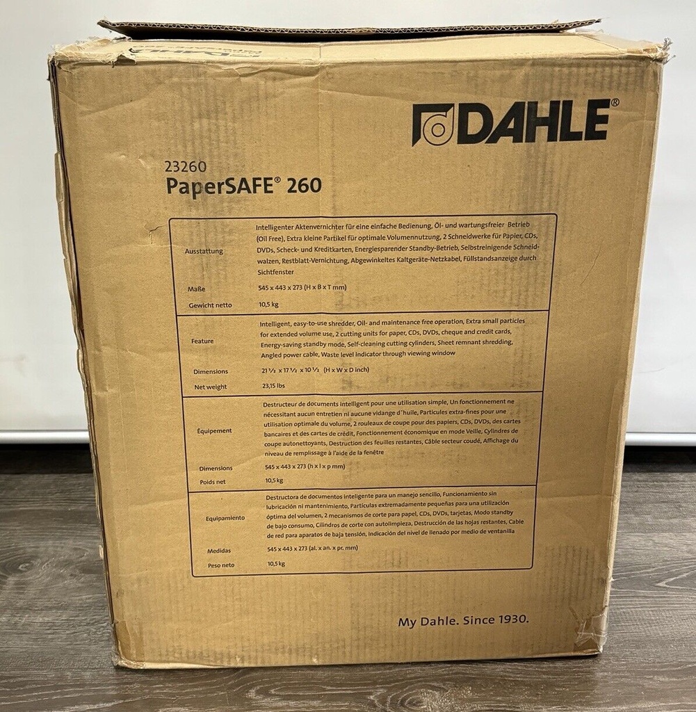 Dahle PaperSAFE PS 260 Paper Shredder, Oil Free, Jam Protection - 23260-16178 #3