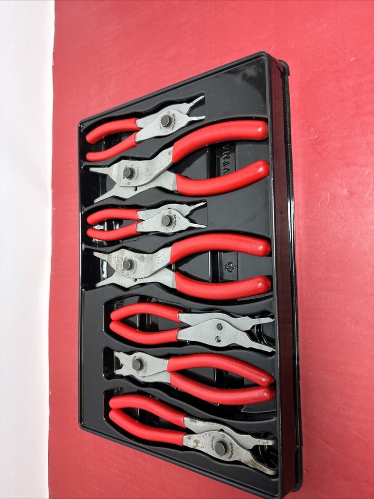 Snap On 7-Piece Push Button Quick Release Angled/Straight Snap Ring Pliers Set #1