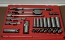 Snap On 22 PC 3/8" Drive 6-Point Metric General Service Socket Set 222AFSMP used