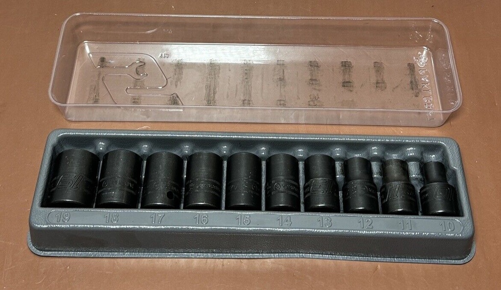 Snap On 310IMMYA 1/2" Drive 10 Pc Metric Shallow 6 PT Impact Socket Set #1