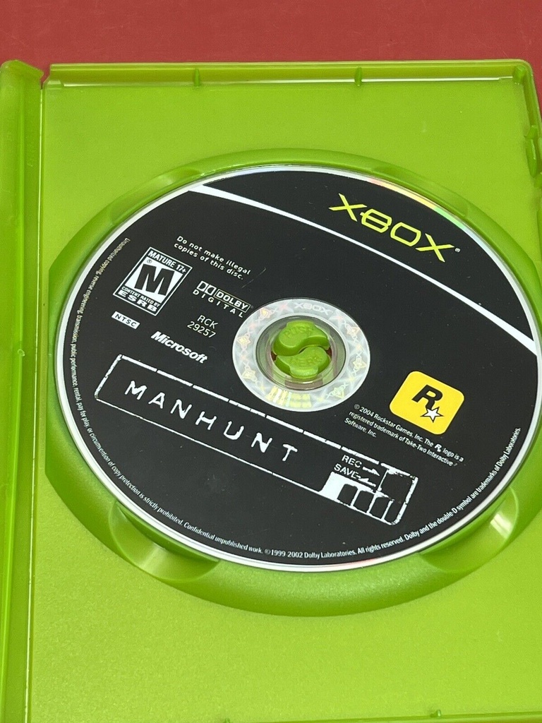 Manhunt Microsoft Original XBOX W/ Case NO ARTWORK #1