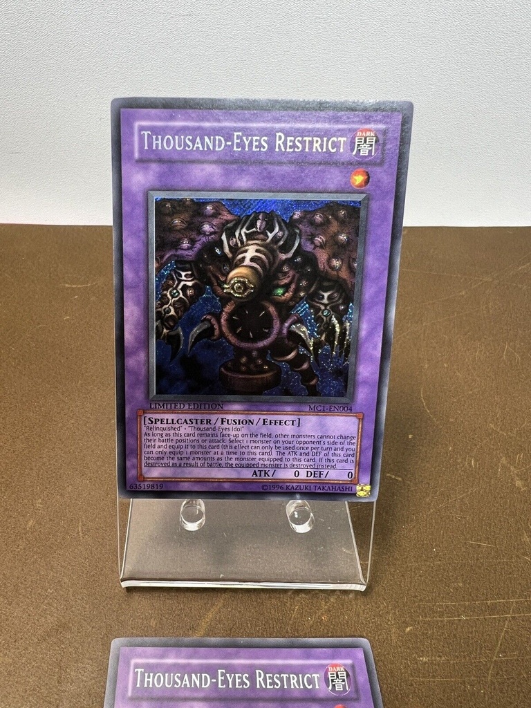 2 X Yu-Gi-Oh Thousand-Eyes Restrict MC1-EN004 Limited Ed. Secret Rare MINT NM #1