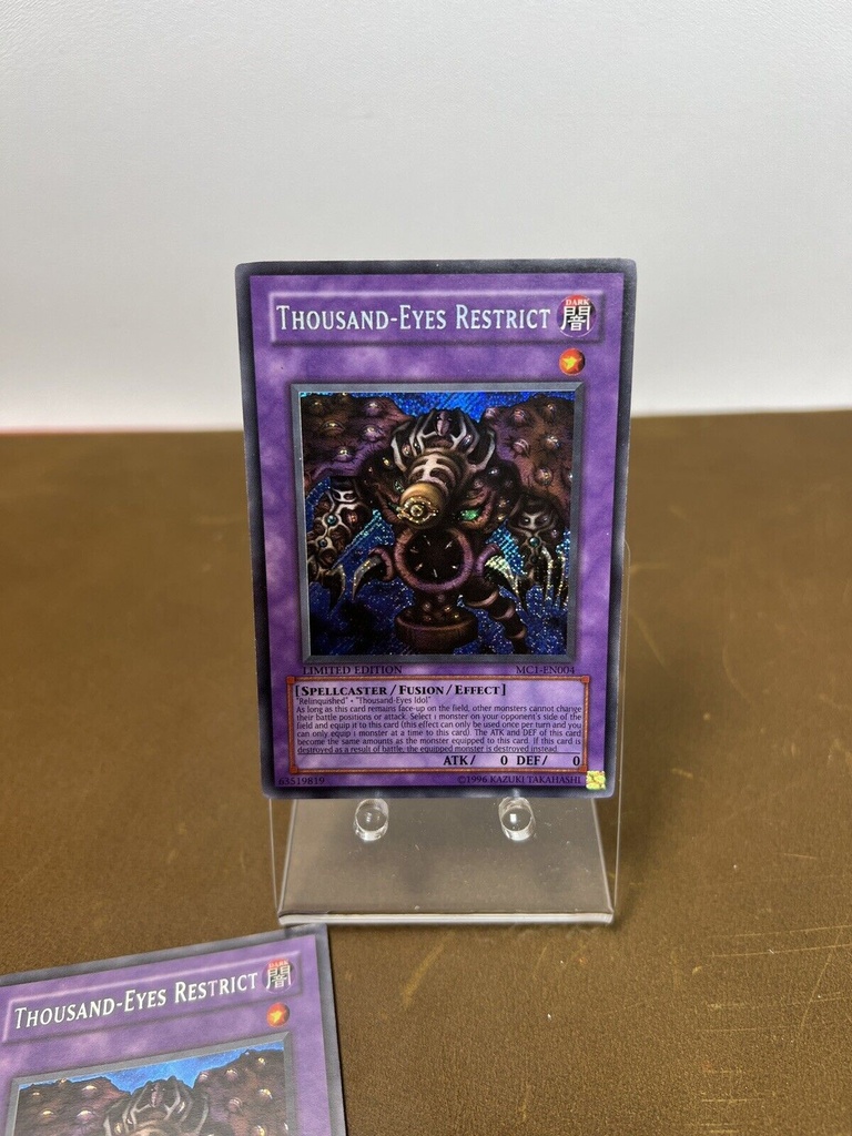 2 X Yu-Gi-Oh Thousand-Eyes Restrict MC1-EN004 Limited Ed. Secret Rare MINT NM #2