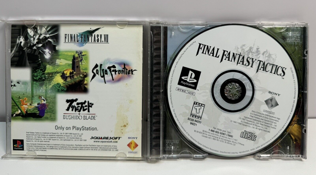 Final Fantasy Tactics (Sony PlayStation 1, 1998) PS1 Black Label - Tested CIB #2