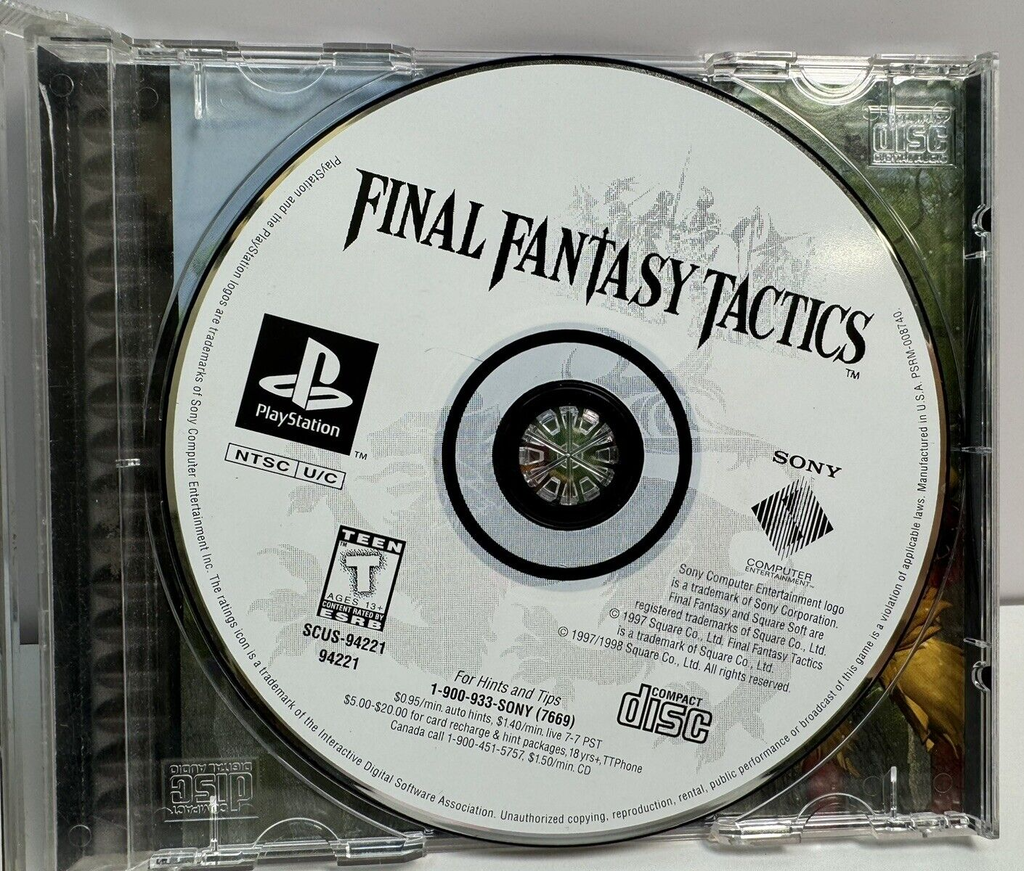 Final Fantasy Tactics (Sony PlayStation 1, 1998) PS1 Black Label - Tested CIB #3