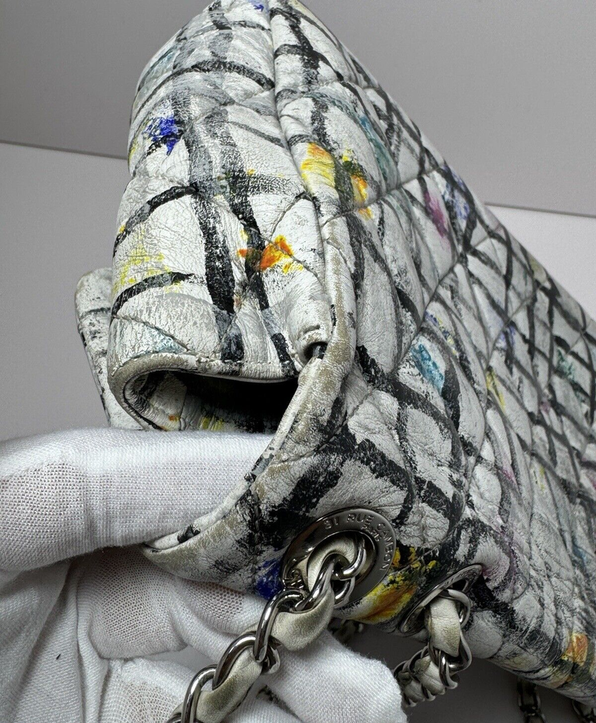 CHANEL  Calfskin Hand - Painted Graffiti Flap Bag #17