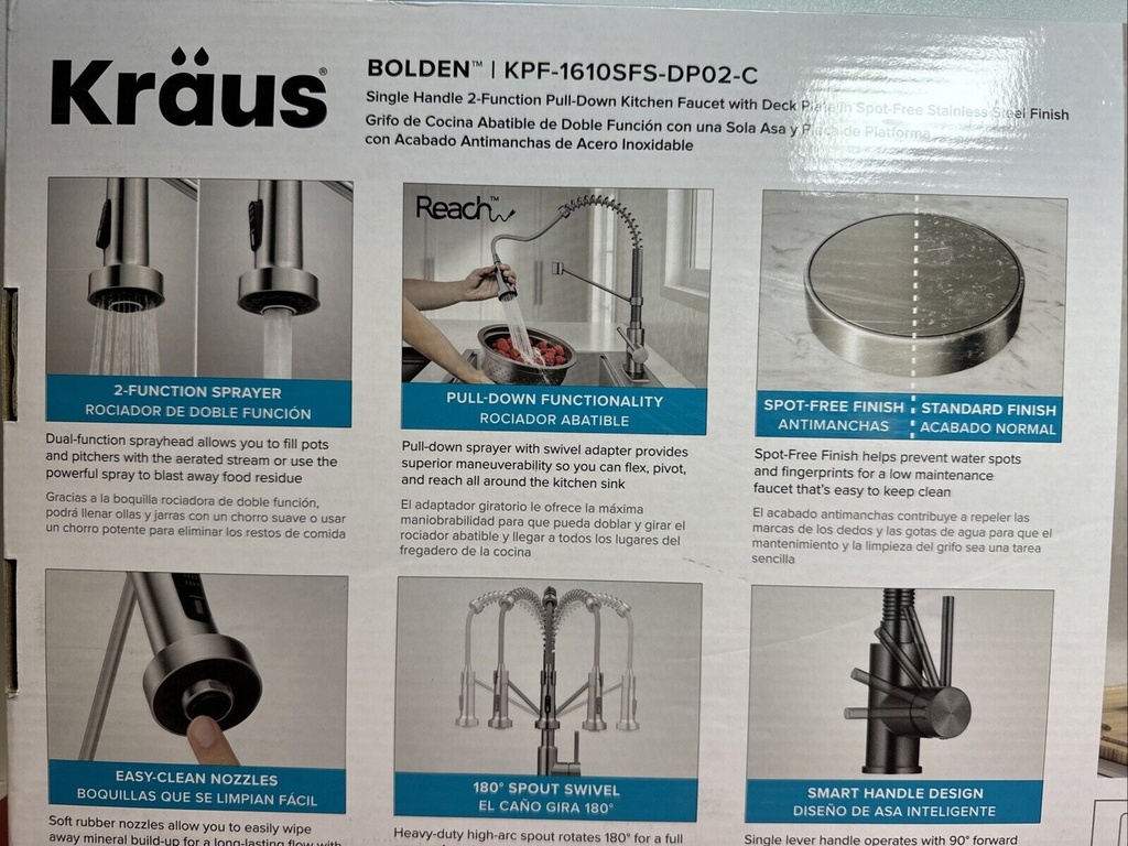 Kraus KPF-1610SFS - Kitchen Faucet Single Handle 2 Function Pull Down Stainless #4